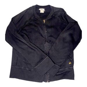 Vintage Sonia Rykiel Paris Black zip up jacket and ruffle detail